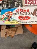 Vintage Eskimo Frosty Malted Bar Sign