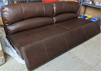 Brown Leather RV Sofa Couch. 6’
