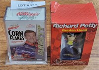 RICHARD PETTY BOBBLEHEAD & DALE JARRETT CEREAL BOX