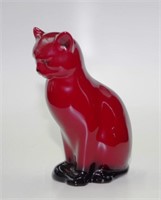 Royal Doulton flambe seated cat