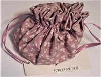 Vtg Forget Me Not Jewelry Pouch Cloth w/ Tag NEW