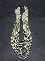 7 Strand Ball Chain Necklace with Box Clasp