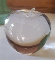 "Tiffay" Clear Glass "Apple" form Paperweight