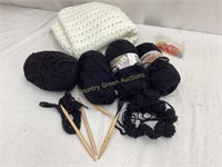 Knitting Items & Throw
