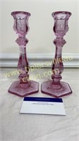 Pink candle stands