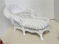 Doll Size, White Wicker Lounge Chair