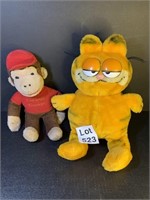 Vintage Garfield and Curious George Plush