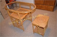 Bamboo Wicker Table & End Table