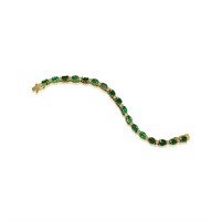 14K YELLOW GOLD 17.00CT EMERALD 0.94CT DIAMOND BRA