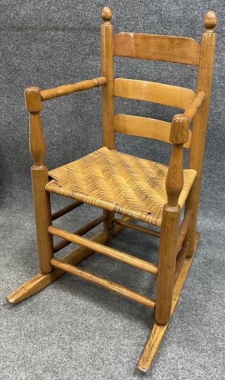 Antique Woven Seat Rocking Chair