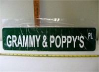 Aluminum Grammy & Poppy's Sign 24" x 6 1/2"