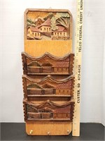 Vintage hand carved letter holder from Honduras