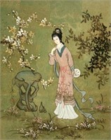 20th Century Chinese Watercolor of a Woman.