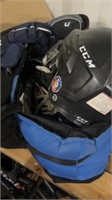 Box of hockey stuff