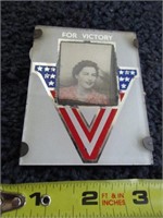 FOR VICTORY WAR TIME PICTURE FRAME & PHOTOGRAPH
