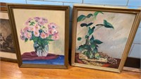 2 OIL ON BOARD STILL LIFE PAINTINGS -1 SIGNED MWS