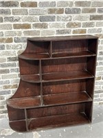 Vintage Wooden Bookshelves w/ Curved, Open End