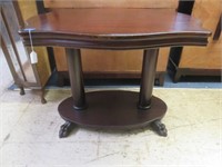 ANTIQUE MAHOGANY PAW FOOTED ENTRY TABLE