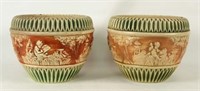 Two Roseville Pottery Donatello Jardinieres