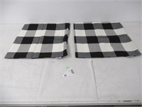 2Pk Throw Pillow Covers Checkered Black/White 18"