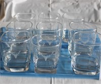 9 DEER EMBLEMED DRINKING GLASSES