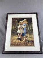 Little Girls & Teddy Bear Print
