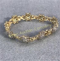 10kt Gold Bracelet, Moissanite