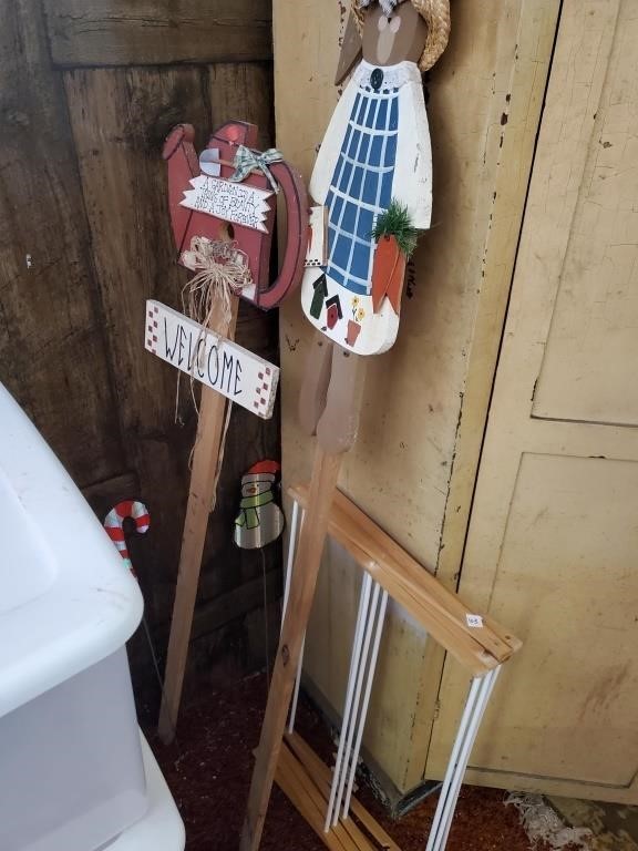 Drying Rack and Two Yard Signs