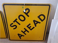 Stop Ahead Road Sign, 36" X 36".