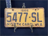 1966 North Carolina License Plate