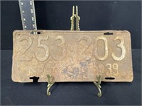 1939 North Carolina License Plate