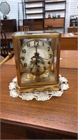 UNITIME TABLE CLOCK WITH BRASS & GLASS CASE