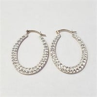 $800 10K  1.28G Crystal Hoop Earrings