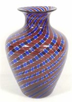 Signed Franco Murano art glass vase 11"tall