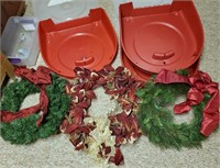 Christmas Wreaths (3) & 2 Cases