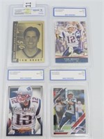4 Tom Brady Cards, All Graded GEM MT 10