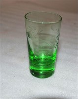 Green Depression Shot Glass