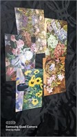Lot of postcard style blank flowers greeting