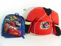 Calgary Flames Cushion and Backpack