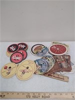 Group of vintage drink coasters