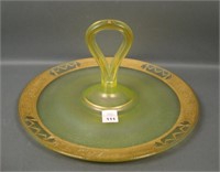 Fenton Topaz # 317 Center Handle Tray