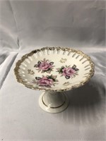 VINTAGE OPEN LACE ROSE BON BON CANDY DISH.  MADE