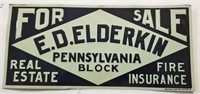"E.D.Elderkin Pennsylvania Block" Metal Sign