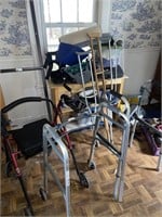 Large lot of medical equipment to walkers, one