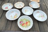 7 - Hand Painted Vegetable Bowls