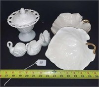 MILK WHITE CERAMICS AND CHINA DISHES