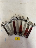 Various adjustable crescent wrenches