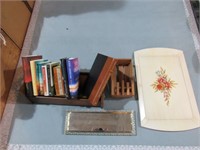 Wooden Book Rack - Assorted Books