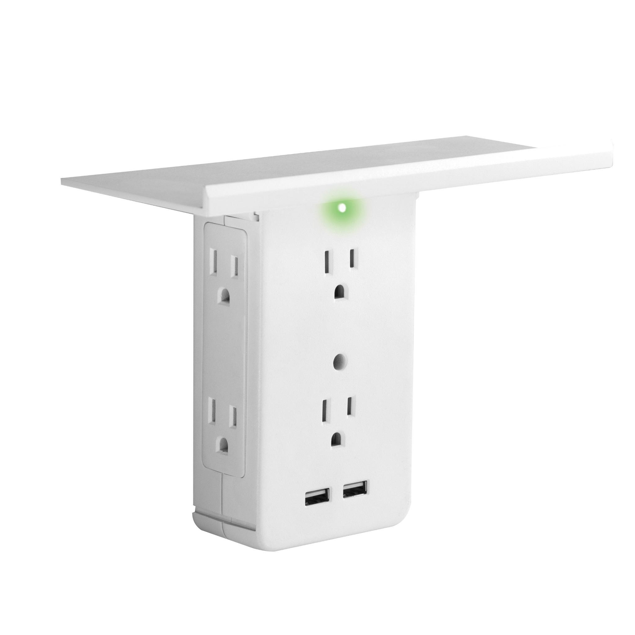 SocketShelf Outlet/USB/Shelf Adapter Surge Protect