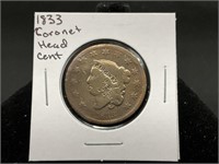 1833 Coronet Head Large Cent